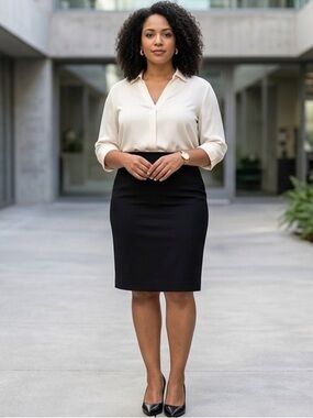 Vintage Isaac Hazan Black Pencil Skirt 16